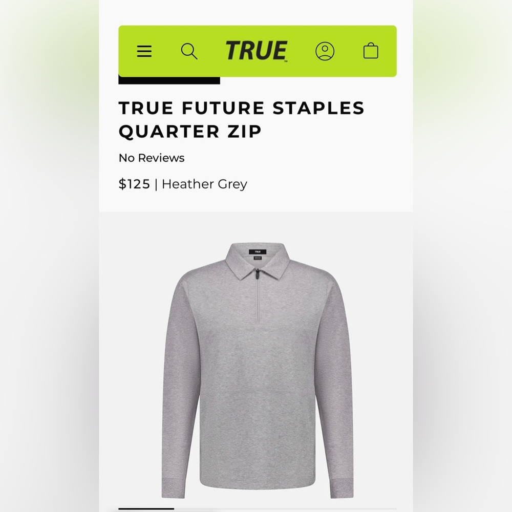 True Linkswear Gray Quarter-Zip Pullover